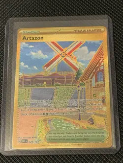 Pokemon TCG Artazon Gold Hyper Rare Holo Card 229/197 Sv03: Obsidian Flames - Image 1