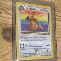Pokemon Dragonite Fossil Rare Regular 19/62 Unlimited Edition 100HP English Card - Image 1