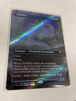 MTG Subtlety #0050 Textured Foil Borderless Mythic MH3 Special Guests (SPG) - Image 1