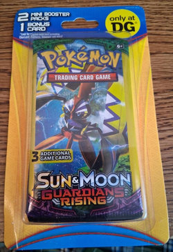 2 Mini Booster Packs & 1 Bonus Card In Blister Pack Sun & Moon GUARDIANS RISING - Image 1
