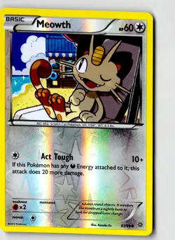 Meowth 61/98 Common Ancient Origins Pokemon Reverse Holo Lightly Played - Image 1
