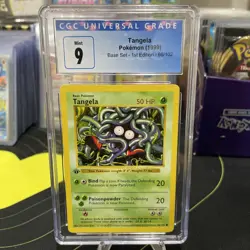 CGC 9 MINT Tangela 66/102 1st Edition Base Set Shadowless 1999 Pokemon Card - Image 1