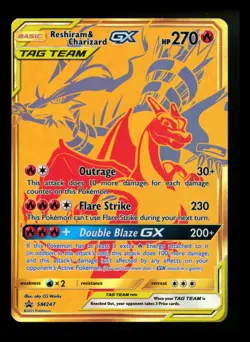 Reshiram & Charizard GX SM247 Black Star Promo 2021 Tag Team Pokemon Card TCG - Image 1