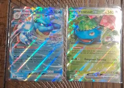 Venusaur ex 001 + Blastoise ex 030 Stellar Crown Stamped Promo Lot Pokemon TCG - Image 1
