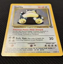 Pokemon TCG Snorlax Jungle 11/64 Holo Unlimited Holo Rare - Image 3