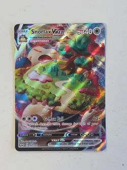 Pokemon Snorlax VMAX Ultra Rare Full Art Holo Swsh01 142/202 340 HP - Image 1