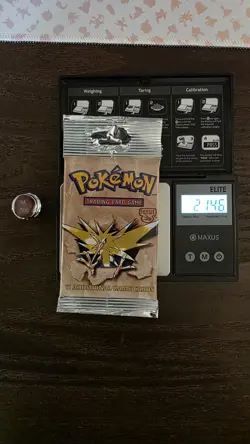 WOTC Pokemon Long Crimp Heavy Fossil Booster Pack Zapdos Artwork 21.46g - Image 1