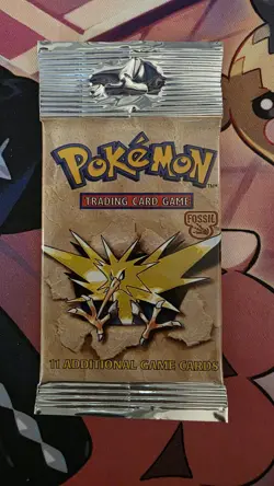 WOTC Pokemon Long Crimp Heavy Fossil Booster Pack Zapdos Artwork 21.46g - Image 4