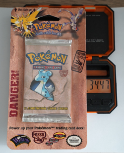 34.47g Pokemon Fossil Booster Blister Pack Lapras Artwork 1999 WOTC Sealed - Image 1