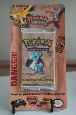 34.47g Pokemon Fossil Booster Blister Pack Lapras Artwork 1999 WOTC Sealed - Image 2