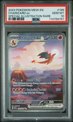 PSA 10 Charizard ex 2023 Pokemon MEW EN 151 Special Illustration Rare SIR #199 - Image 1