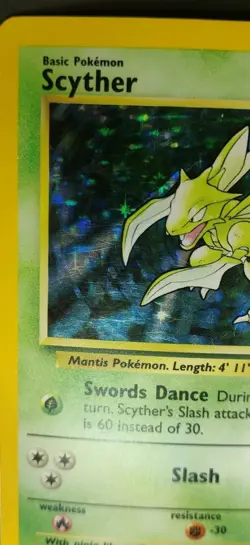 Rare, Holographic Pokemon Jungle Set Scyther 10/64 (Unlimited, English) - Image 3