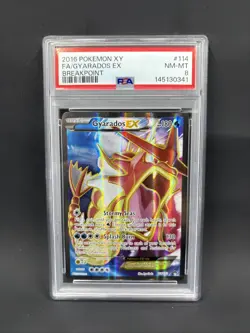 2016 Pokemon XY Breakpoint 114 Gyarados EX PSA 8 - Image 1