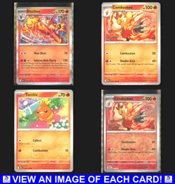 Pokemon Destined Rivals Blaziken Evos Lot (4) Holo Reverse Torchic Combusken - Image 1