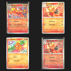 Pokemon Destined Rivals Blaziken Evos Lot (4) Holo Reverse Torchic Combusken - Image 2