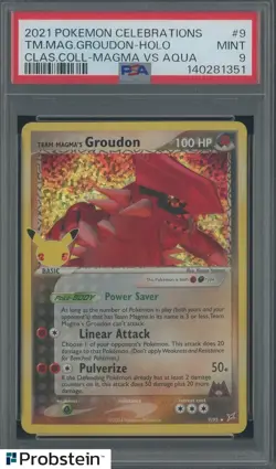 2021 Pokemon Celebrations Classic Magma VS Aqua Team Magma's Groudon Holo PSA 9 - Image 1