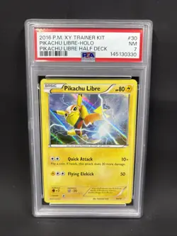 2016 Pokemon XY Kit Pikachu Libre Holo 30 PSA 7 - Image 1