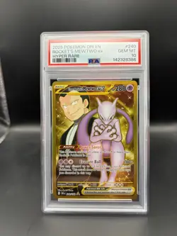 PSA 10 Team Rocket's Mewtwo ex 240/182 Pokemon Destined Rivals Full Art Graded - Image 1