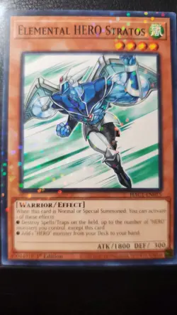 Elemental Hero Stratos 1st Ed HAC1-EN015 M Yu-Gi-Oh Hidden Arsenal - Image 1