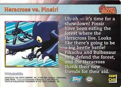 HERACROSS vs. PINSIR! Snap06 - Screen Snaps! - NON-HOLO - Topps POKEMON CARD -MP - Image 2