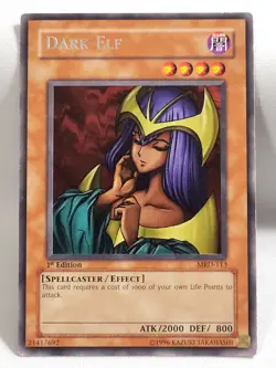 YuGiOh TCG 2 x 1st 1 x Unlimited MRD-113 Dark Elf Metal Raiders Rare LP - Image 3