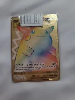 Pikachu VMAX Rainbow Gold Pokemon Card - Image 1