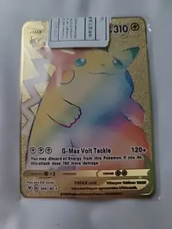 Pikachu VMAX Rainbow Gold Pokemon Card - Image 2