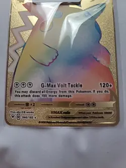 Pikachu VMAX Rainbow Gold Pokemon Card - Image 3