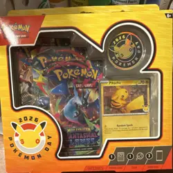 Pokemon Day 2026 Anniversary Box Pikachu Promo Card Coin 3 Booster Packs Sealed - Image 1
