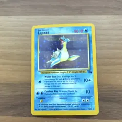 Pokemon Lapras Fossil Holo Rare Card 10/62 Unlimited 80 HP 1999 English - Image 1