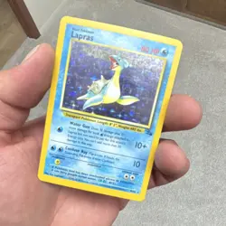 Pokemon Lapras Fossil Holo Rare Card 10/62 Unlimited 80 HP 1999 English - Image 2