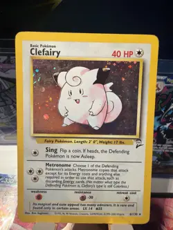 1999 Pokemon Clefairy 6/130 Holo Base Set 2 Vintage WOTC Rare Card - Image 1