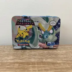 Pokemon Astral Radiance Trading Card Game TIN ONLY Card Storage Pikachu - Image 1