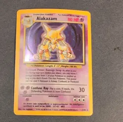 Pokemon Alakazam Base Set Holo Rare English Pokemon TCG Card #1/102 Wizards 1999 - Image 1
