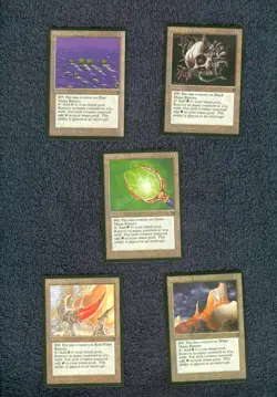 5 MANA BATTERIES : Black, Blue, Green, Red + White 1994 LEGENDS MTG Near Mint - Image 1