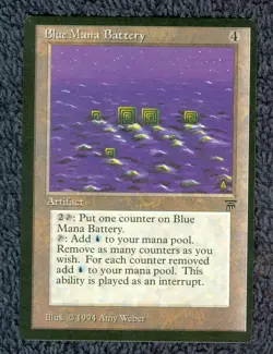 5 MANA BATTERIES : Black, Blue, Green, Red + White 1994 LEGENDS MTG Near Mint - Image 4