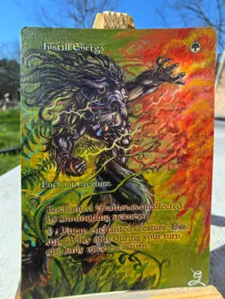 MAGIC MTG Hand Painted Altered INSTILL ENERGY - Extended Art - - Image 1