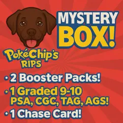 Pokemon PokeChip’s Mystery Box - 1 Graded Card, 1 Chase Card, 2 Booster Packs!! - Image 1