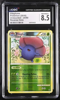 CGC 8.5 Vileplume 2010 Undaunted 24/90 Reverse Holo Pokemon Card - Image 1