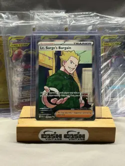 Pokemon TCG Lt. Surge's Bargain 170/132 Full Art Trainer Card - Image 1