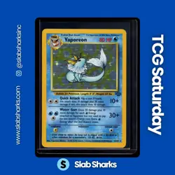 1999 POKEMON JUNGLE #12/64 VAPOREON HOLO RARE - Image 1