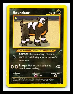 💥 HOUNDOUR # 43/105 Neo Destiny Vintage Pokemon 2002 - Non Holo - Image 1