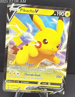 Pokemon TCG Pikachu V SWSH Black Star Promos SWSH061 Holo Promo - Image 1