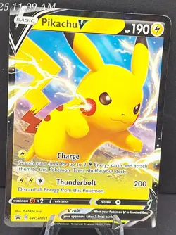 Pokemon Pikachu V SWSH Black Star Promos SWSH061 Holo Promo TCG - Image 1