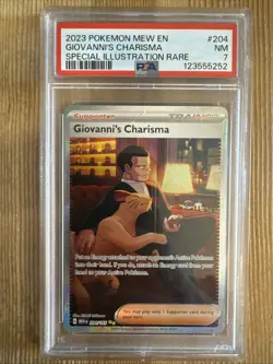 Giovanni's Charisma 204/165 151 English Special Illustration Rare Pokemon PSA 7 - Image 1