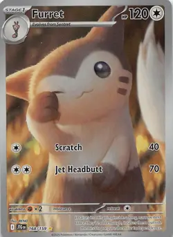 Pokemon TCG SV09: Journey Together Furret Illustration Rare 168/159 NM - Image 1