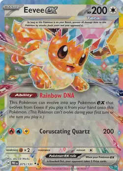 Pokemon TCG SV: Prismatic Evolutions Eevee ex Double Rare 075/131 NM - Image 1