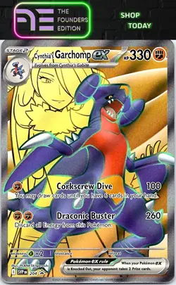 Cynthia's Garchomp ex #215/182 SV10: Destined Rivals Pokemon Ultra Rare,Holo - Image 1