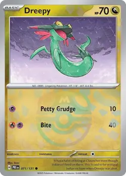 Pokemon TCG SV Prismatic Evolutions Dreepy Master Ball Pattern Common 071/131 NM - Image 1
