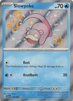 Pokemon TCG SV: Paldean Fates Slowpoke Shiny Rare 116/091 NM - Image 1